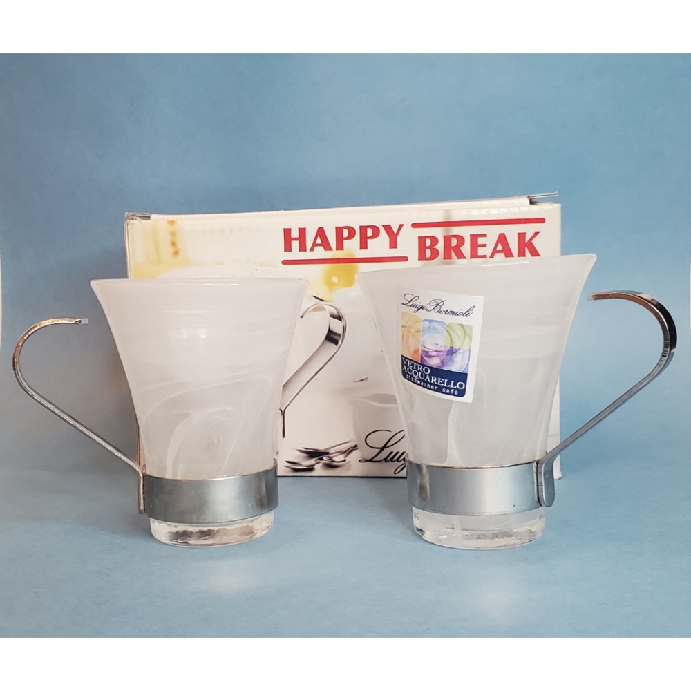 Watercolor Effect Glass Espresso Cups